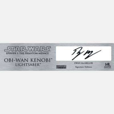 Star Wars The Phantom Menace - Ewan McGregor - Obi-Wan Kenobi Lightsaber Plaque - Pioneer Signings