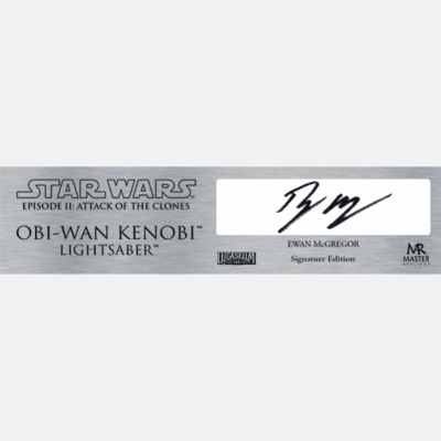 Star Wars Attack of the Clones - Ewan McGregor - Obi-Wan Kenobi Lightsaber Plaque - Pioneer Signings