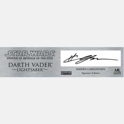Star wars Revenge of the Sith - Hayden - Darth Vader Lightsaber Plaque - Pioneer Signings