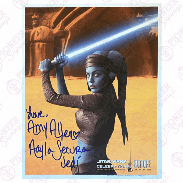 Star Wars - Aayla Secura - 8x10 Celebration Europe 2013 Print Signed by Amy Allen with Character Name - Pioneer Signings