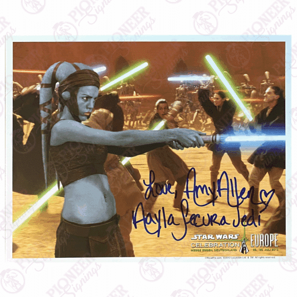Star Wars - Aayla Secura - 8x10 Celebration Europe 2013 Print Signed by Amy Allen with Character Name - Pioneer Signings