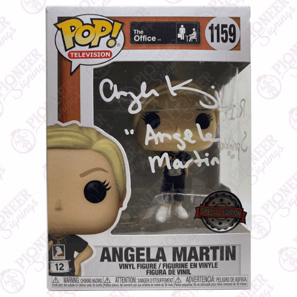 The Office 'Angela Martin' Funko Pop! 1159 Signed by Angela Kinsey with Quote "RIP"- Pioneer Signings