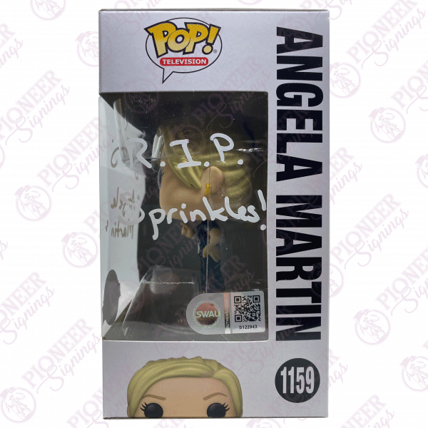 The Office 'Angela Martin' Funko Pop! 1159 Signed by Angela Kinsey with Quote "RIP"- Pioneer Signings