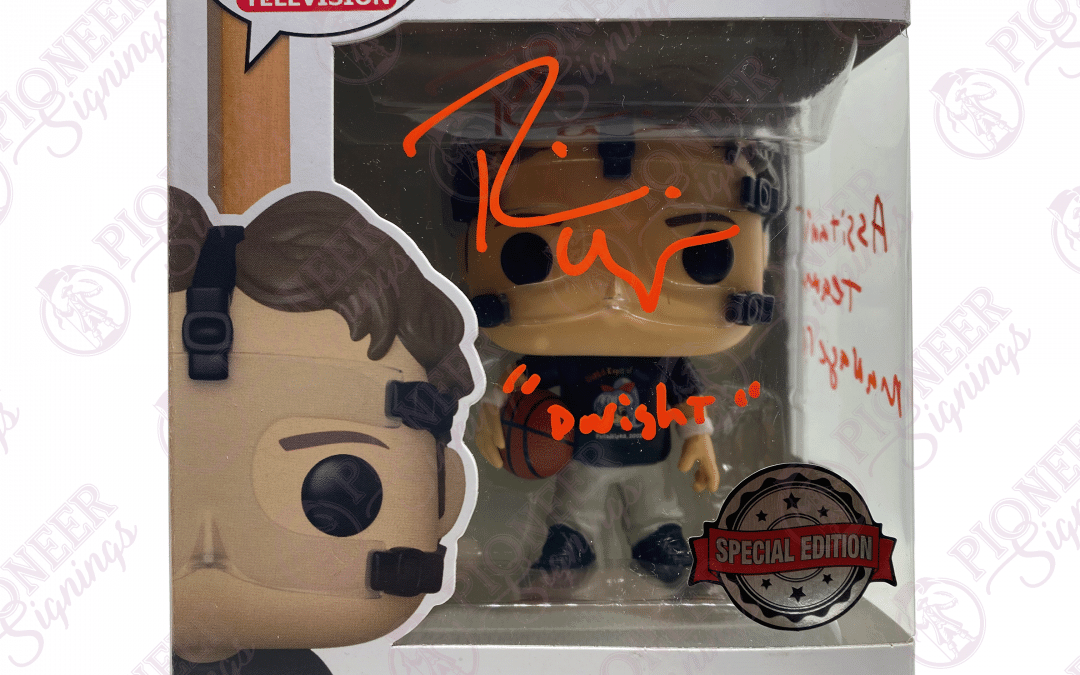 The Office ‘Dwight Schrute’ Funko Pop! 1103 Signed by Rainn Wilson with Quote – “Assistant Team Manager” (Orange) +CoA