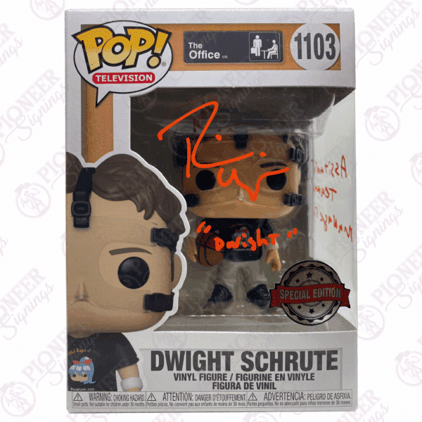 The Office 'Dwight Schrute' Funko Pop! 1103 Signed by Rainn Wilson with Quote - Pioneer Signings