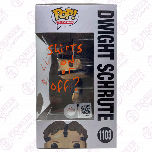 The Office 'Dwight Schrute' Funko Pop! 1103 Signed by Rainn Wilson with Quote - Pioneer Signings