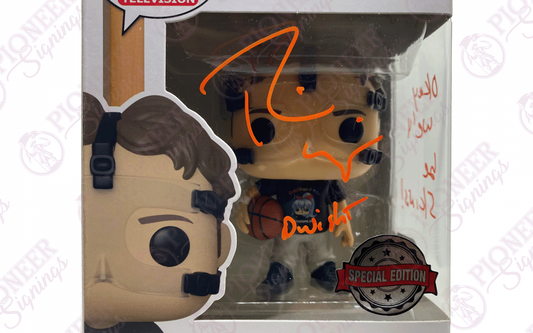 The Office ‘Dwight Schrute’ Funko Pop! 1103 Signed by Rainn Wilson with Quote – “Okay, we’ll be skins!” (Orange) +CoA