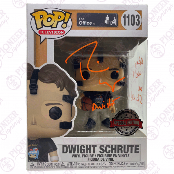 The Office 'Dwight Schrute' Funko Pop! 1103 Signed by Rainn Wilson with Quote - Pioneer Signings