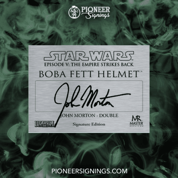Star Wars: ‘John Morton’ Boba Fett Helmet Signed Custom Plaque