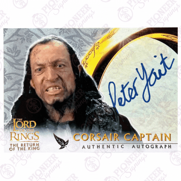 The Lord of the Rings 'Corsair Captain' Custom Trading Card signed by Peter Tait (CoA optional)