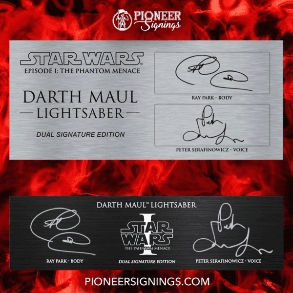 Star Wars - Lightsaber Signed Custom Plaque - "Dual Signed" Darth Maul - Ray Park & Peter Serafinowicz
