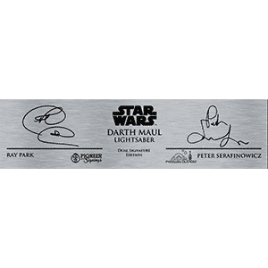 Star Wars Darth Maul Plaque (Silver) - Ray Park & Peter Serafinowicz Autograph