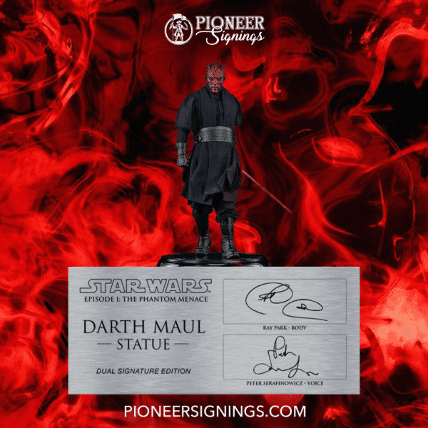 Star Wars - Signed Custom Plaque for Statue - "Dual Signed" Darth Maul - Ray Park & Peter Serafinowicz