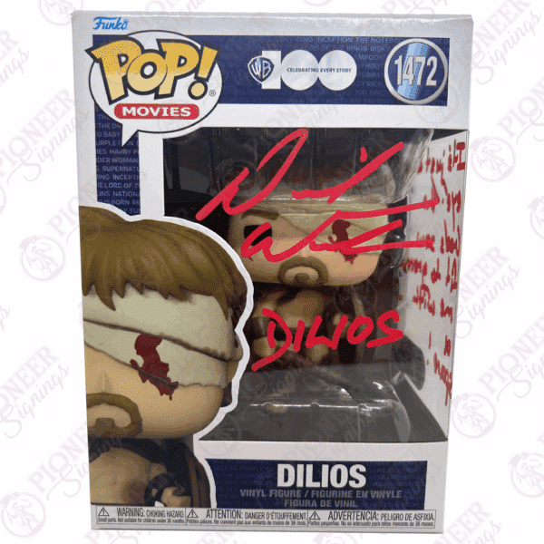 300 ‘Dilios' Funko Pop 1472 - Signed by David Wenham with Character Name and Quote 'It's Just an Eye, The Gods saw fit to grace me with a spare!' — perfect for 300 collectors and fans alike! - Pioneer Signings