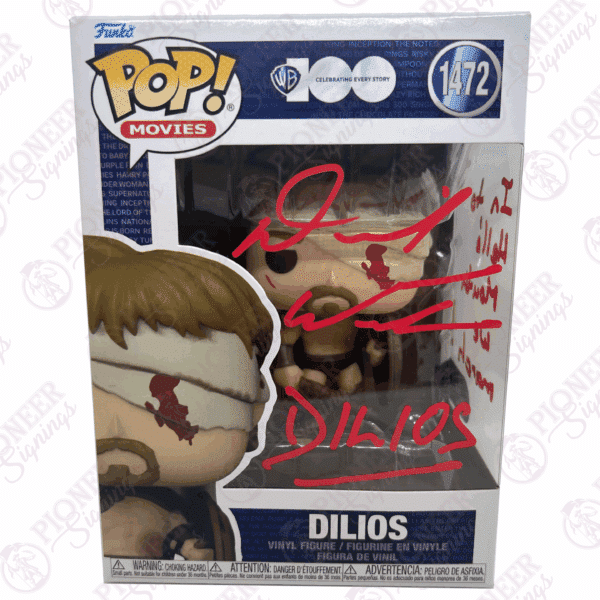 300 ‘Dilios' Funko Pop 1472 - Signed by David Wenham with Character Name and Quote 'In to Hell's Mouth We March!' — perfect for 300 collectors and fans alike! - Pioneer Signings