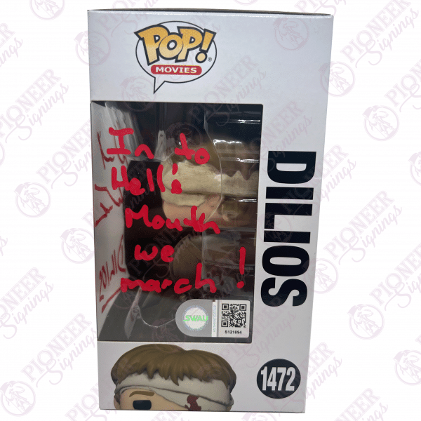 300 ‘Dilios' Funko Pop 1472 - Signed by David Wenham with Character Name and Quote 'In to Hell's Mouth We March!' — perfect for 300 collectors and fans alike! - Pioneer Signings
