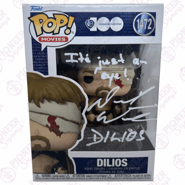 300 ‘Dilios' Funko Pop 1472 - Signed by David Wenham with Character Name and quote in white - Pioneer Signings