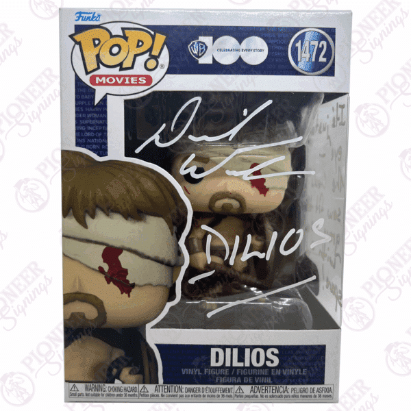 300 ‘Dilios' Funko Pop 1472 - Signed by David Wenham with Character Name and quote in white - Pioneer Signings