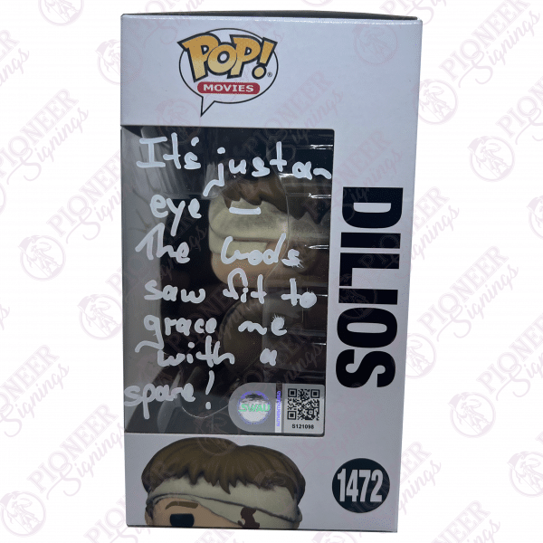 300 ‘Dilios' Funko Pop 1472 - Signed by David Wenham with Character Name and quote in white - Pioneer Signings