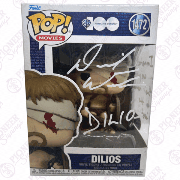 300 ‘Dilios' Funko Pop 1472 - Signed by David Wenham with Character Name and quote in white - Pioneer Signings
