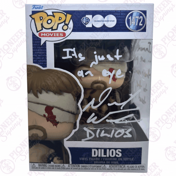 300 ‘Dilios' Funko Pop 1472 - Signed by David Wenham with Character Name and quote in white - Pioneer Signings