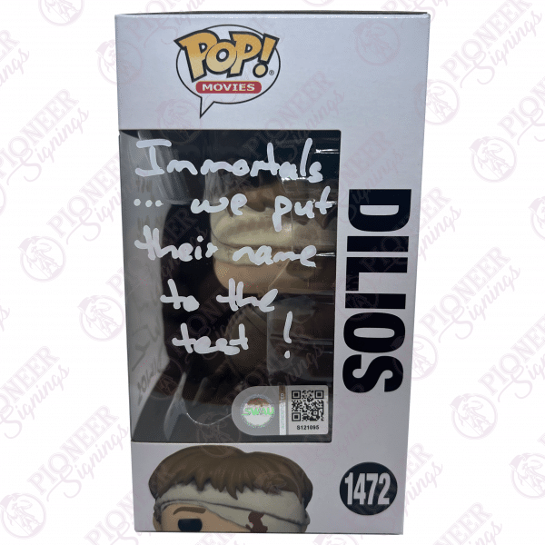 300 ‘Dilios' Funko Pop 1472 - Signed by David Wenham with Character Name and quote in white - Pioneer Signings