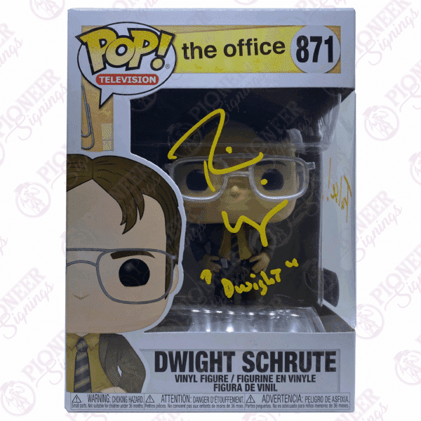 The Office 'Dwight Schrute' Funko Pop! 871 Signed by Rainn Wilson with Quote - Pioneer Signings