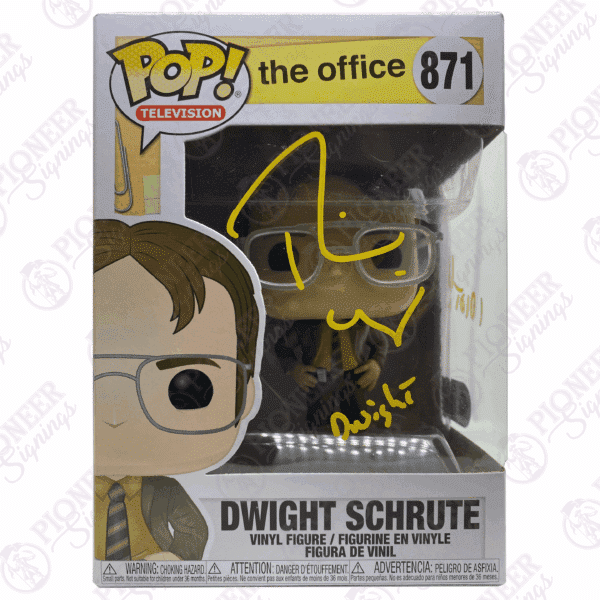 The Office 'Dwight Schrute' Funko Pop! 871 Signed by Rainn Wilson with Quote - Pioneer Signings