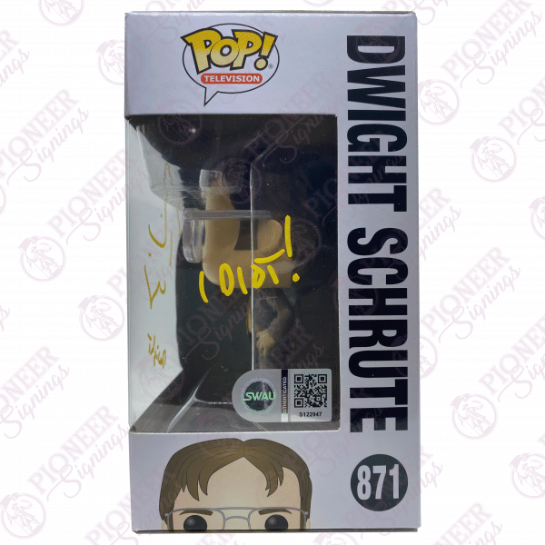 The Office 'Dwight Schrute' Funko Pop! 871 Signed by Rainn Wilson with Quote - Pioneer Signings
