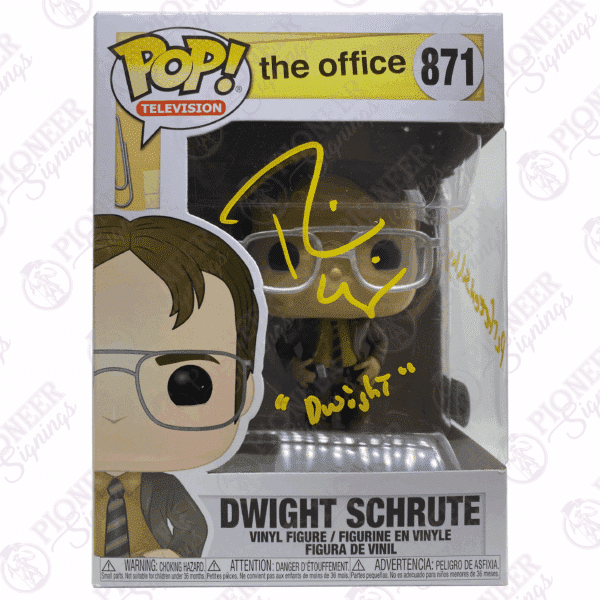 The Office 'Dwight Schrute' Funko Pop! 871 Signed by Rainn Wilson with Quote - Pioneer Signings