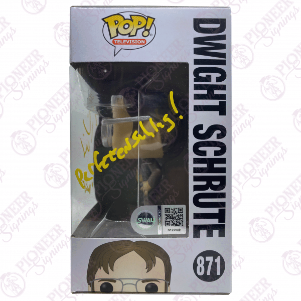 The Office 'Dwight Schrute' Funko Pop! 871 Signed by Rainn Wilson with Quote - Pioneer Signings