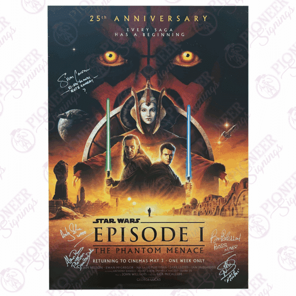 Star Wars Episode I: The Phantom Menace Original 25th Anniversary Signed Poster (White) (CoA optional)