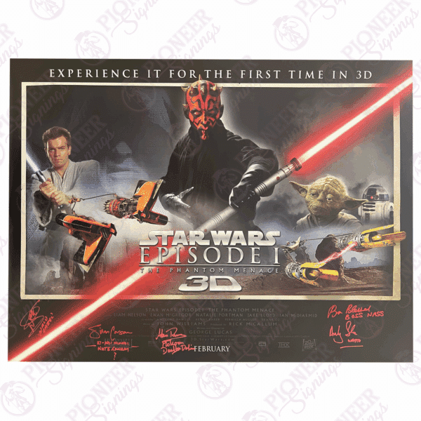 Star Wars Episode I: The Phantom Menace Signed Original 3D Quad Poster (Red) (CoA optional)