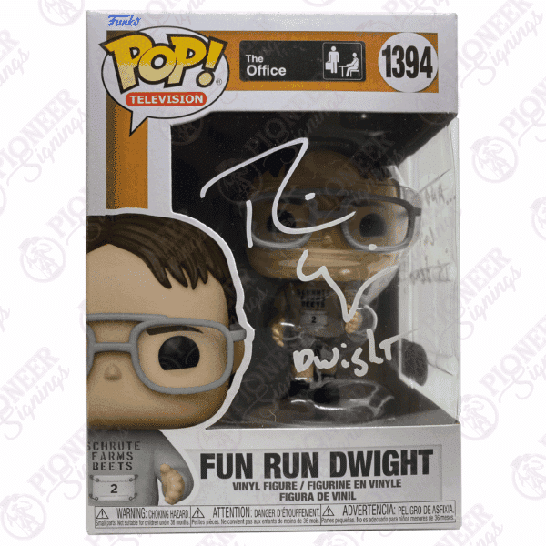 The Office 'Fun Run Dwight' Funko Pop! 1394 Signed by Rainn Wilson with Quote - Pioneer Signings