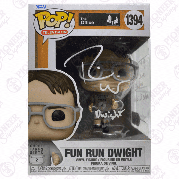 The Office 'Fun Run Dwight' Funko Pop! 1394 Signed by Rainn Wilson with Quote - Pioneer Signings