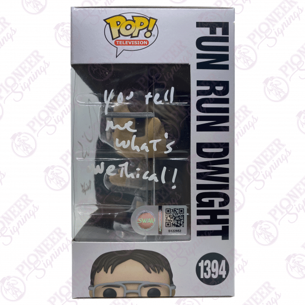 The Office 'Fun Run Dwight' Funko Pop! 1394 Signed by Rainn Wilson with Quote - Pioneer Signings