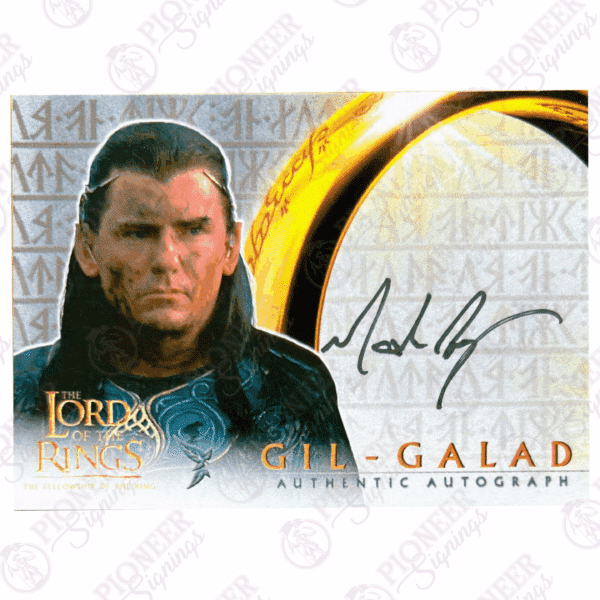 The Lord of the Rings 'Gil-Galad' custom Topps inspired trading card signed by Mark Ferguson - Pioneer Signings