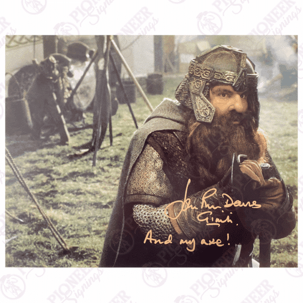 Gimli 11" x 14" Print Signed by John Rhys-Davies with Quote - Pioneer Signings