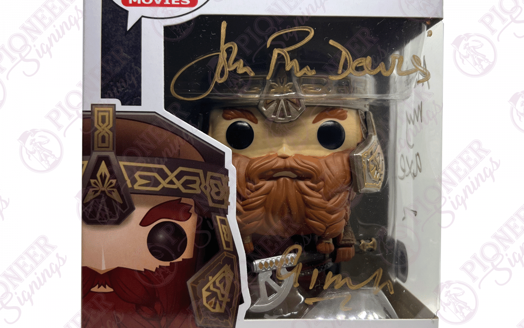Lord of the Rings Exclusive “Gimli” Funko Pop 629 – Signed by John Rhys-Davies with Character Name & Quote “And My Axe!”(Gold) +CoA