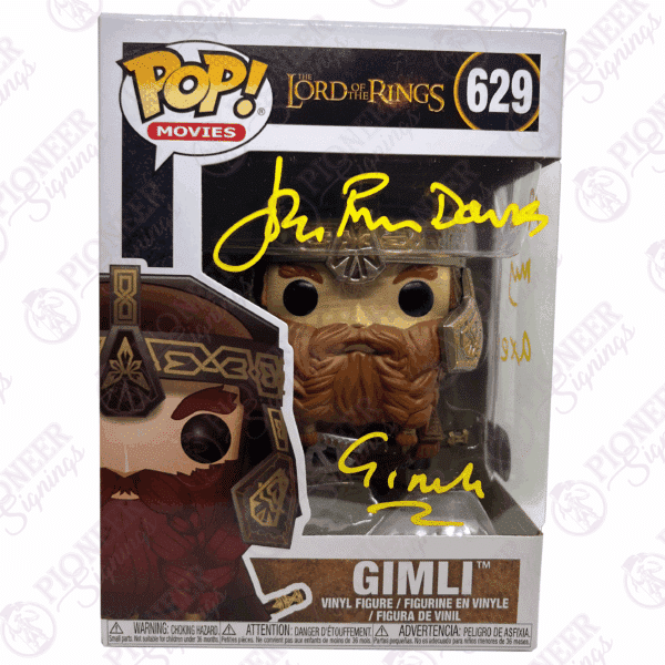 Lord of the Rings Exclusive "Gimli" Funko Pop Signed by John Rhys-Davies - Pioneer Signings
