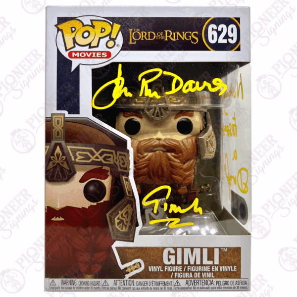 Lord of the Rings Exclusive "Gimli" Funko Pop Signed by John Rhys-Davies - Pioneer Signings