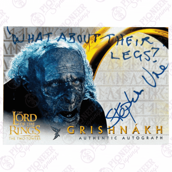 The Lord of the Rings 'Grishnakh' custom Topps inspired trading card signed by Stephen Ure - Pioneer Signings