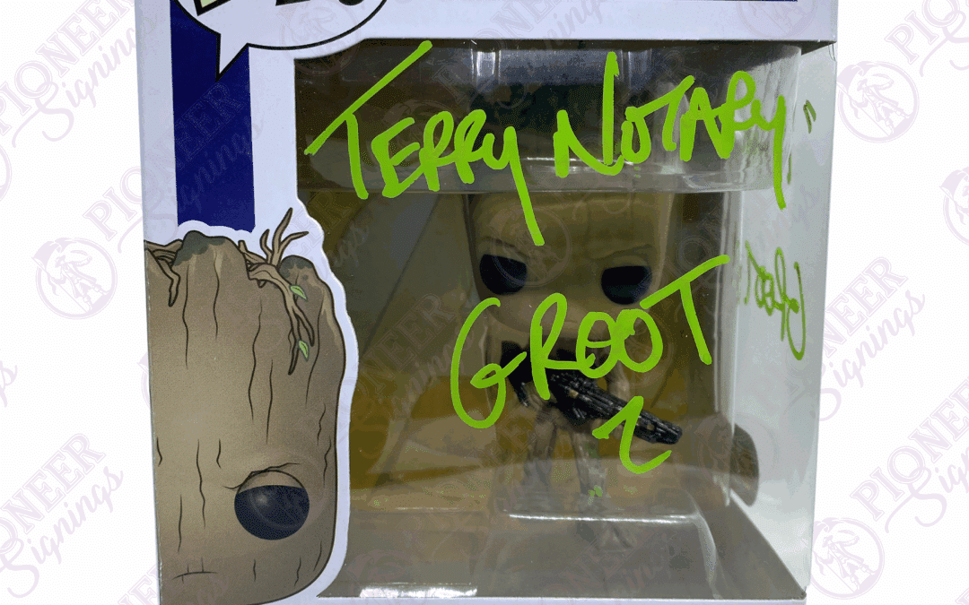 The Avengers – Infinity War – Groot – 293 Funko Pop Signed by Terry Notary with Character Name and Quote (CoA)