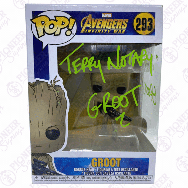 The Avengers: Infinity War Groot 293 Funko Pop! Signed by Terry Notary - Pioneer Signings
