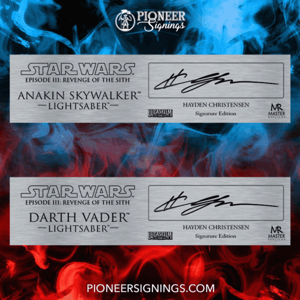 Star Wars - Hayden Christensen - Darth Vader - Anakin Skywalker - Custom Lightsaber Plaques - Pioneer Signings