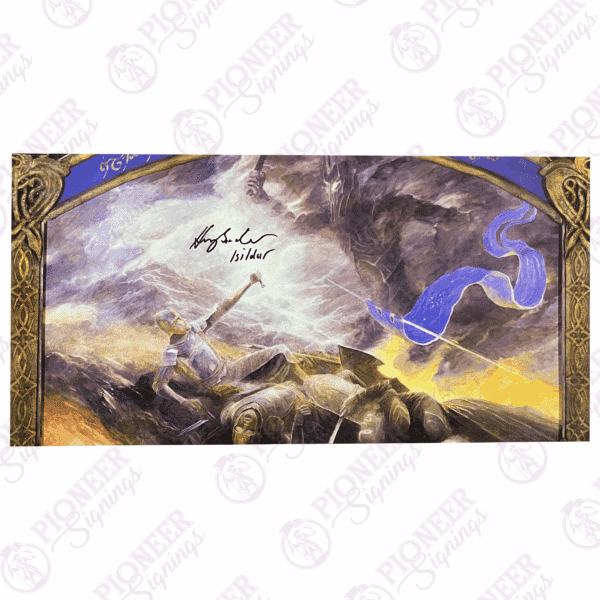 The Lord of the Rings: Isildur vs Sauron Mural Painting by Alan Lee 10x20 Print signed by Harry Sinclair - Pioneer Signings