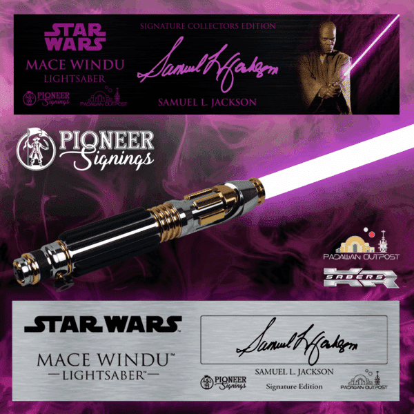 Star Wars Mace Windu Light Saber - Samual L Jackson Autograph