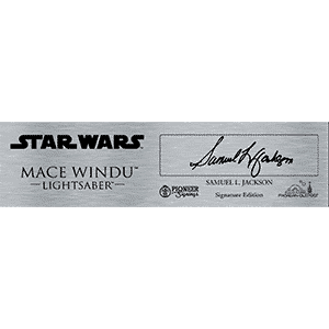 Star Wars Mace Windu Plaque (Silver) - Samual L Jackson Autograph