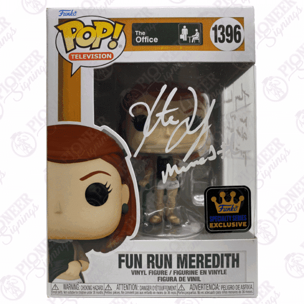 The Office 'Fun Run Meredith' Funko Pop! 1103 Signed by Kate Flannery with Quote - Pioneer Signings