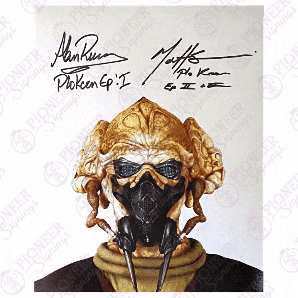 Star Wars - Plo Koon - Dual SIgned 8x10 Print by Alan Ruscoe & Matt Sloan - Pioneer Signings